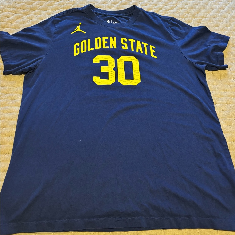 Nike Blue and Yellow Golden State Warriors Curry Tee